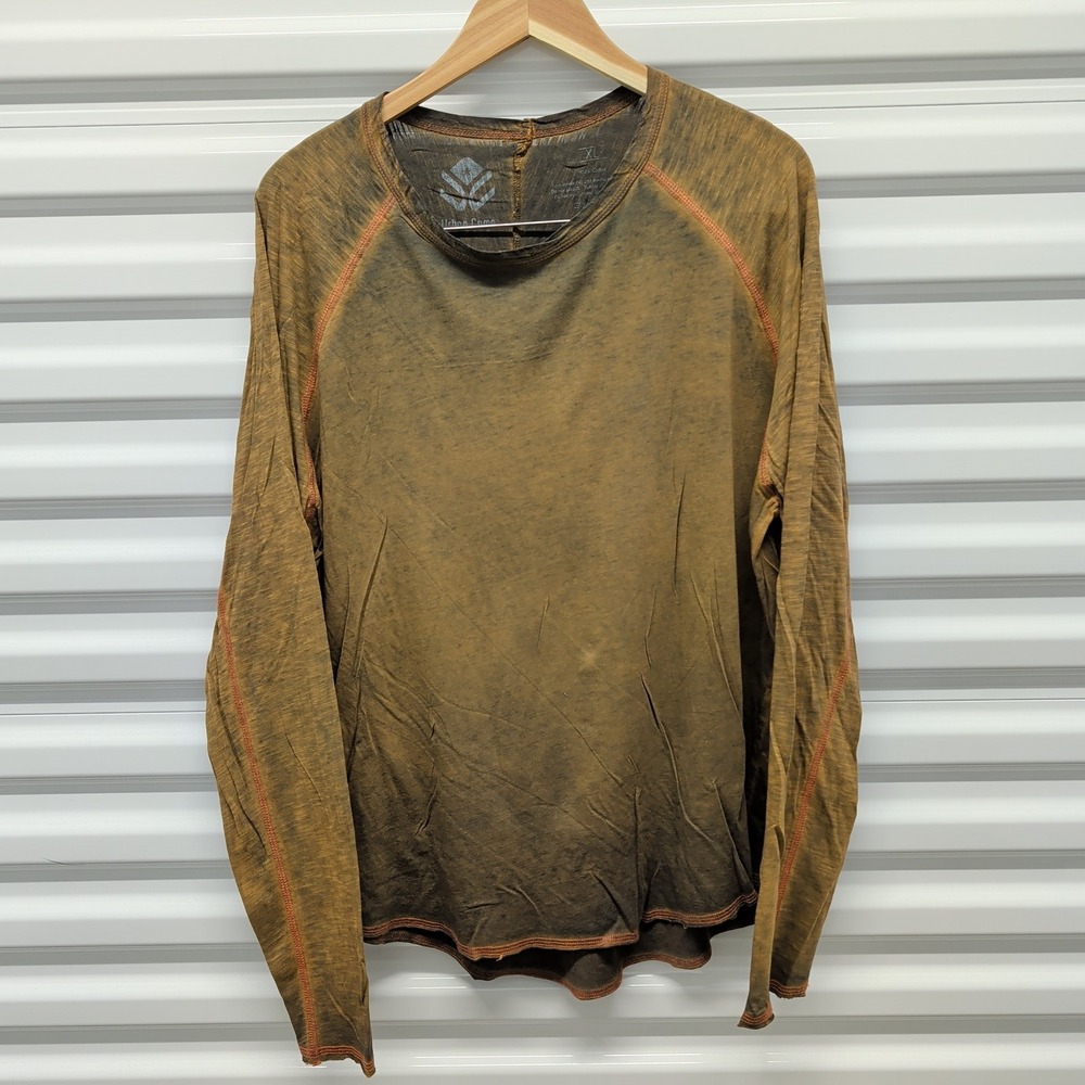 Urban Camo Brigade XL Women Brown Mineral Wash Raglan Long Sleeve T-Shirt Cotton — photo 2